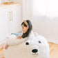 Kids Bean Bag Chair - Soft Sherpa and Memory Foam Stuffed Animal Beanbag Seat